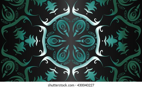 Vector ornamental round lace with damask and arabesque elements. Orient traditional ornament.