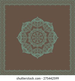 Vector ornamental round lace in oriental Mehndi style. Fully editable vector. Suitable for ceramics patterns, textile and invitation cards.