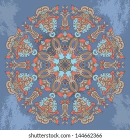 Vector Ornamental Round lace pattern