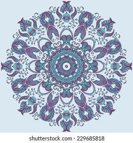 Vector Ornamental round lace pattern, circle background 