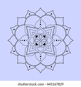 Vector ornamental round lace pattern