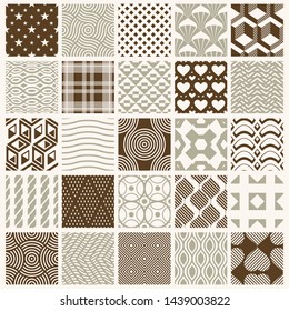 Vector ornamental seamless backdrops set, geometric patterns collection. Ornate textures made in modern simple style.