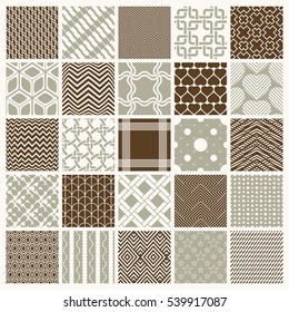 Vector ornamental seamless backdrops set, geometric patterns collection. Ornate textures made in modern simple style.