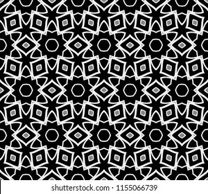 Vector Ornamental Seamless Line Pattern. Endless Texture. Floral Ornament. For the interior design, printing, web and textile.