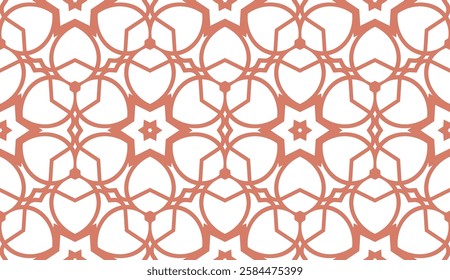 Vector Ornamental Seamless Line Pattern. Endless Texture. Geometric Ornament. For the interior design, printing, web and textile