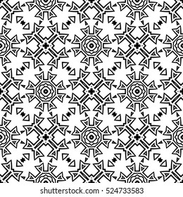 Vector Ornamental Seamless Line Pattern. Endless Texture. Oriental Geometric Ornament