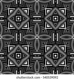 Vector Ornamental Seamless Line Pattern. Endless Texture. Oriental Geometric Ornament