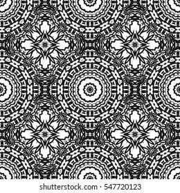 Vector Ornamental Seamless Line Pattern. Endless Texture. Oriental Geometric Ornament