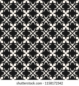 Vector ornamental seamless pattern. Abstract monochrome texture in gothic style. Black and white floral ornament background with curved lines, repeat geometric tiles. Design for decor, textile, cloth