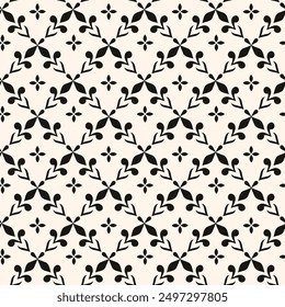 Vector ornamental seamless pattern, abstract monochrome linear texture, geometric figures, Elegant design for prints, decor, fabric, cloth.