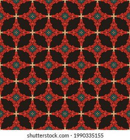 Vector ornamental seamless pattern. Background and wallpaper in ethnic style. Vector illustration can be used for backgrounds, motifs, textile, wallpapers, fabrics, gift wrapping, templates.