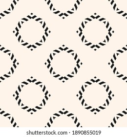 Vector ornamental seamless pattern. Elegant black and white geometric ornament texture with small flower silhouettes, diamonds. Abstract floral background. Repeat design for decor, print, wallpapers
