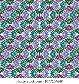 Vector Ornamental Seamless Pattern. Geometric Flower Stylish Texture. Abstract Retro Tile Texture. Beautiful pastel color palette.