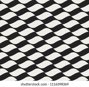 Vector Ornamental Seamless Pattern. Geometric Wave Stylish Texture. Abstract Retro Tile Texture.