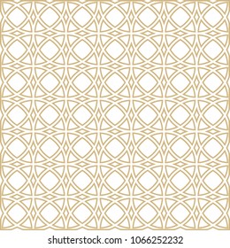 Vector ornamental seamless pattern. Gold background and wallpaper in Arabic style. Vector illustration for your design. 