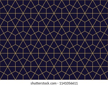  Vector ornamental seamless pattern. Gold background and wallpaper in Arabic style. Geometric pattern. Vector illustration for your design. 