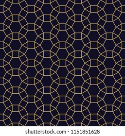Vector ornamental seamless pattern. Gold background and wallpaper in Arabic style. Illustration for your design. 