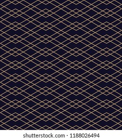Vector ornamental seamless pattern. Gold and blue background and wallpaper in Arabic style. Geometric pattern. illustration for your design. 