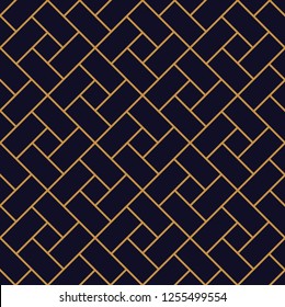 Vector ornamental seamless pattern. Gold and blue background and wallpaper in Arabic style. Geometric pattern. illustration for your design. 