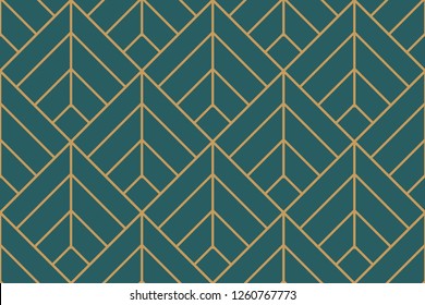Vector ornamental seamless pattern. Gold background and wallpaper in Arabic style. Geometric pattern. Vector illustration for your design.