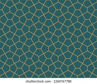 Vector ornamental seamless pattern. Gold background and wallpaper in Arabic style. Geometric pattern. Vector illustration for your design.