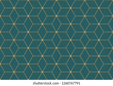 Vector ornamental seamless pattern. Gold background and wallpaper in Arabic style. Geometric pattern. Vector illustration for your design.