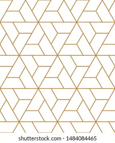 Vector ornamental seamless pattern. Gold background and wallpaper in Arabic style. Geometric pattern. Vector illustration for your design.