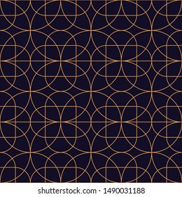 Vector ornamental seamless pattern. Gold background and wallpaper in Arabic style. Geometric pattern. Vector illustration for your design.