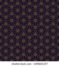 Vector ornamental seamless pattern. Gold background and wallpaper in Arabic style. Geometric pattern. Vector illustration for your design.