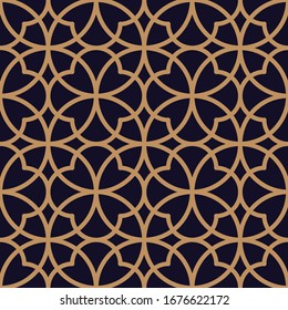 Vector de diseño ornamental transparente. Fondo dorado y fondo de pantalla en estilo árabe. Patrón geométrico. Ilustración vectorial para su diseño.