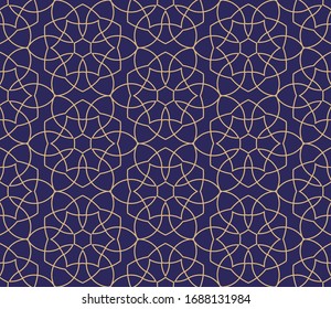 Vector de diseño ornamental transparente. Fondo dorado y fondo de pantalla en estilo árabe. Patrón geométrico. Ilustración vectorial para su diseño.
