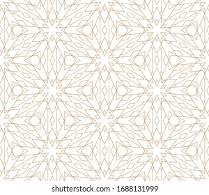 Vector de diseño ornamental transparente. Fondo dorado y fondo de pantalla en estilo árabe. Patrón geométrico. Ilustración vectorial para su diseño.