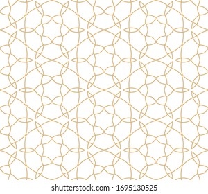 Vector de diseño ornamental transparente. Fondo dorado y azul y tapicería de estilo árabe. Patrón geométrico. para su diseño. 