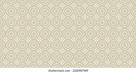 Vector ornamental seamless pattern in traditional arabian, moroccan, turkish style. Golden abstract mosaic background texture with stars, floral shapes. Elegant gold ornament. Premium repeat design