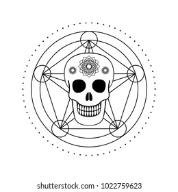 Vector ornamental skull and geometric symbol. Day of The Dead emblem
