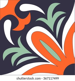 Vector ornamental tile background. Italian style. Vector illustration can be used for desktop wallpaper or frame for a wall hanging or poster,for pattern fills, surface textures, textile.
