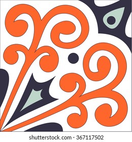 Vector ornamental tile background. Italian style. Vector illustration can be used for desktop wallpaper or frame for a wall hanging or poster,for pattern fills, surface textures, textile.