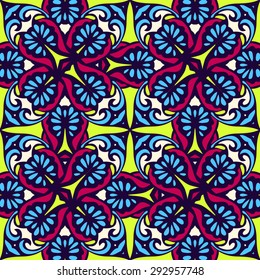 Vector ornamental tribal Abstract Seamless Colorful Pattern. vintage ethnic ornamental design