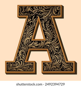 Vector Ornamental Typography of Letter A with hand drawing style, this design can be used for logo, sticker, and other merchandise