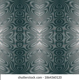 Vector ornamental vertical striped abstract texture of lines in trendy grey halftones with moire effect. Contemporary art for web background saver, mobile apps, business card, image of blog, books.