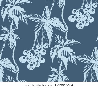 Vector ornamental vine grapes decorative background. Ethnic seamless pattern ornament. Vector pattern