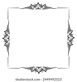 vector ornamental vintage frame on white background.
