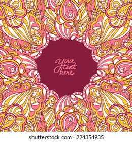 vector ornamental wave circle frame