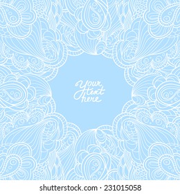 vector ornamental wave circle frame