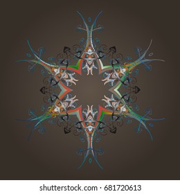 Vector ornamental winter illustration for decoration, Christmas greeting cards, invitation template. Coloring pages. Zentangle elegant snow flake.