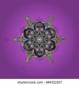 Vector ornamental winter illustration for decoration, Christmas greeting cards, invitation template. Coloring pages. Zentangle elegant snow flake.