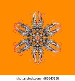 Vector ornamental winter illustration for decoration, Christmas greeting cards, invitation template. Coloring pages. Zentangle elegant snow flake.