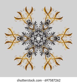 Vector ornamental winter illustration for decoration, Christmas greeting cards, invitation template. Zentangle elegant snow flake.
