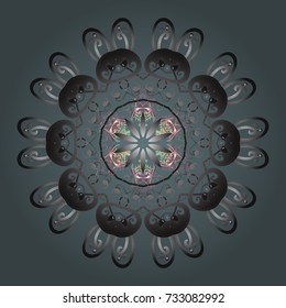 Vector ornamental winter illustration for decoration, Christmas greeting cards, invitation template. Coloring pages. Zentangle elegant snow flake.