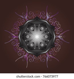 Vector ornamental winter illustration for decoration, Christmas greeting cards, invitation template. Coloring pages. Zentangle elegant snow flake.
